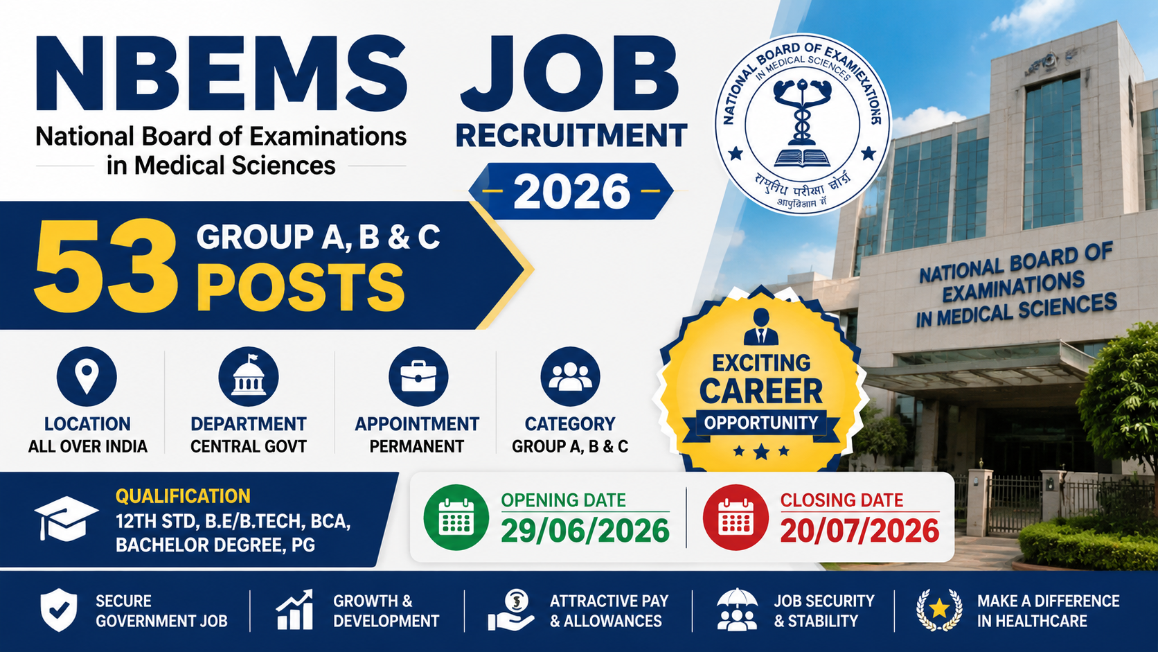 NBEMS Job Recruitment 2026